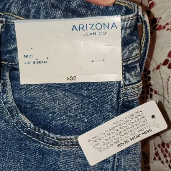 Arizona Womens Mid RiseDenim Short- - Picture 4 of 10